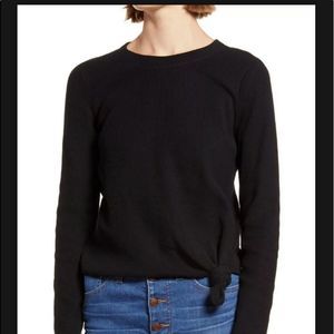 Madewell Texture & Thread Black Knot Top  S 9194